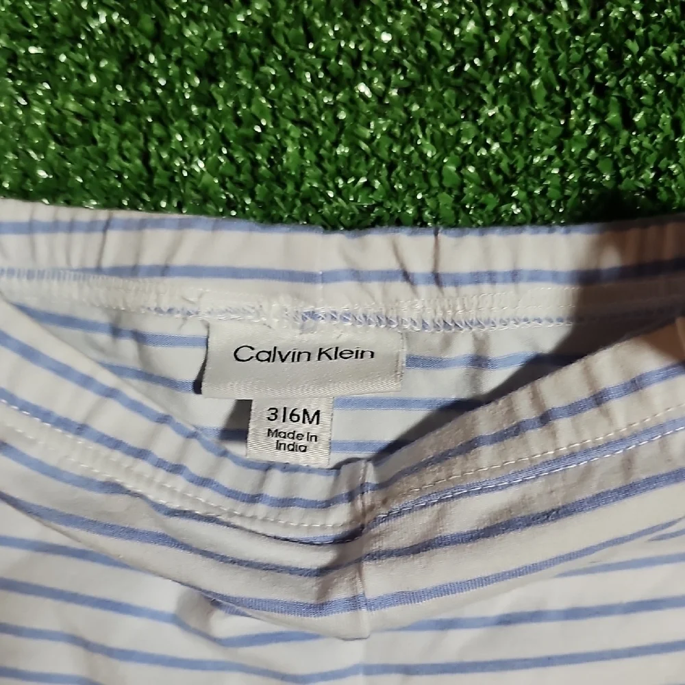 Calvin Klein Kids Leggings - White and Blue Stripes